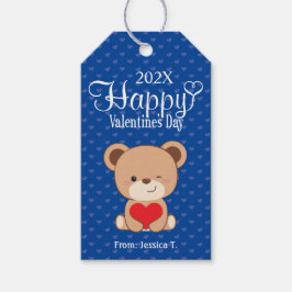 Niedlicher Bärenhappy Valentine-Geschenk-Tag Geschenkanhänger