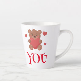 Niedlicher Bärenherz Valentine Latte Tasse