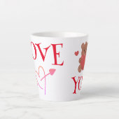 Niedlicher Bärenherz Valentine Latte Tasse (Vorderseite)