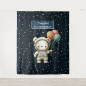 Niedlicher Bärenhintergrund für die Geburtstagspar Wandteppich (Vorderseite)