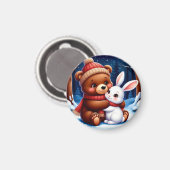 Niedlicher Bärenholz Magnet (Vorderseite/Rückseite)