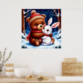 Niedlicher Bärenholz Poster (Küche)