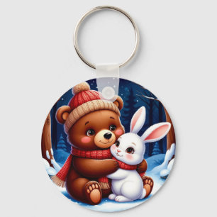 Niedlicher Bärenholz Schlüsselanhänger