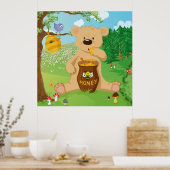 Niedlicher Bärenhonig Poster (Küche)
