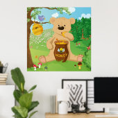 Niedlicher Bärenhonig Poster (Heimbüro)