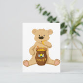 Niedlicher Bärenhonig Postkarte (Stehend Vorderseite)