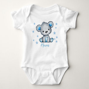 Niedlicher Bärenjungen-Bodysuit mit individuelle N Baby Strampler