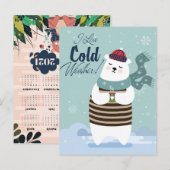 Niedlicher Bärenkalender Postkarte (Vorne/Hinten)