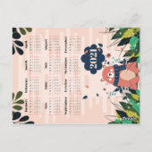 Niedlicher Bärenkalender Postkarte (Rückseite)