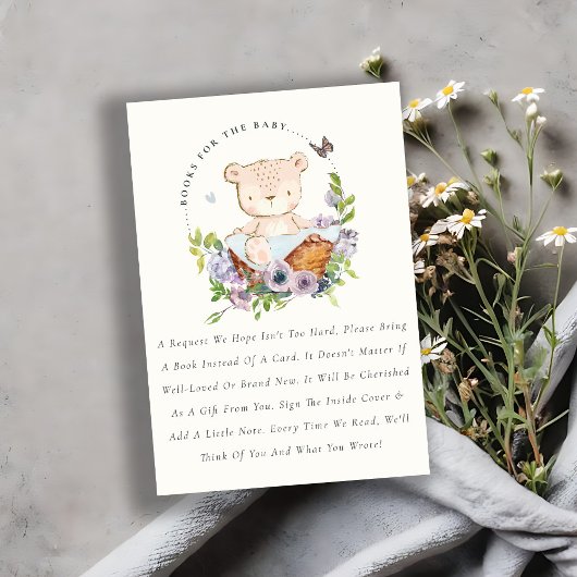 Niedlicher Bärenkorb Blume Blaue Bücher für Babydu Begleitkarte