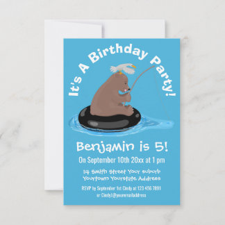 Niedlicher Bärenkuchen Cartoon Geburtstag Einladung
