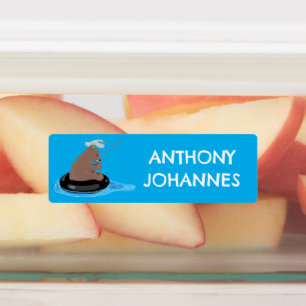 Niedlicher Bärenkuchen Cartoon personalisiert Etiketten