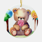 Niedlicher Bärenkuchen Keramik Ornament (Vorne)