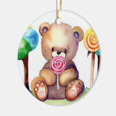 Niedlicher Bärenkuchen Keramik Ornament (Links)