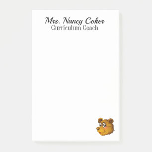 Niedlicher Bärenkuchen Personalisiert Note Pad Post-it Klebezettel