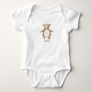 Niedlicher Bärenname Personalisiert Baby Boy Strampler
