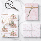 Niedlicher Bärenname Weihnachtswrapping Paper Shee Geschenkpapier Set