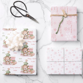 Niedlicher Bärenname Weihnachtswrapping Paper Shee Geschenkpapier Set