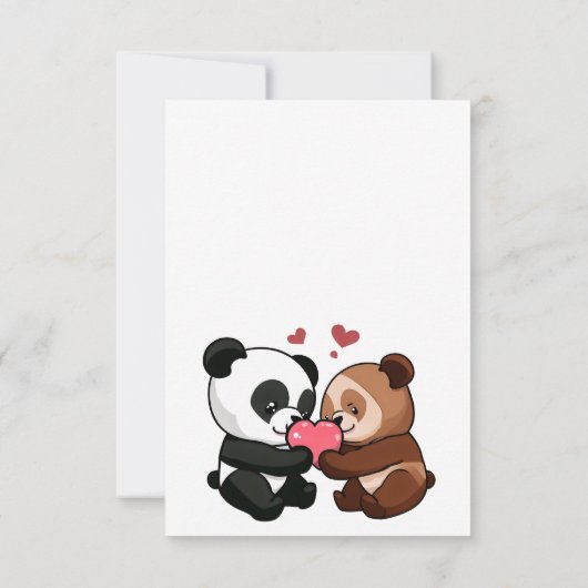 Niedlicher Bärenpenguin Hochzeit speichern Sie das Save The Date (Rückseite)