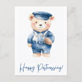 Niedlicher Bärenpostant | Postübergang | Wasserfar Postkarte
