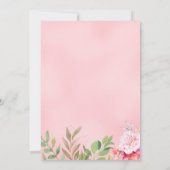 Niedlicher Bärenrot Rosa Blütenmäulendusche Einladung (Rückseite)