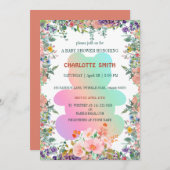 Niedlicher Bärenverlauf Blumendusche Blume Baby Einladung (Vorne/Hinten)