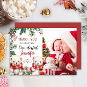 Niedlicher Bärenweihnachtsfest 1° Geburtstag Danke