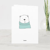 Niedlicher Bärenweihnachtskartentyp Cartoon Feiertagskarte (Rückseite)