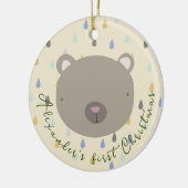 Niedlicher Bärenweihnachtsort Keramik Ornament (Links)