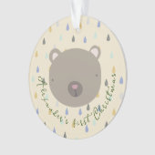 Niedlicher Bärenweihnachtsort Ornament (Vorderseite)