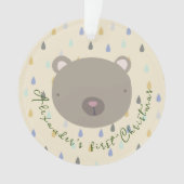 Niedlicher Bärenweihnachtsort Ornament (Vorderseite)