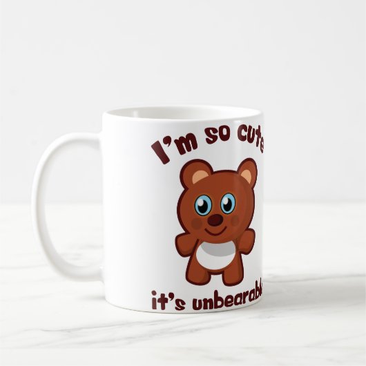 Niedlicher Bärn-Cartoon - ich bin, also niedlich, Kaffeetasse (Links)