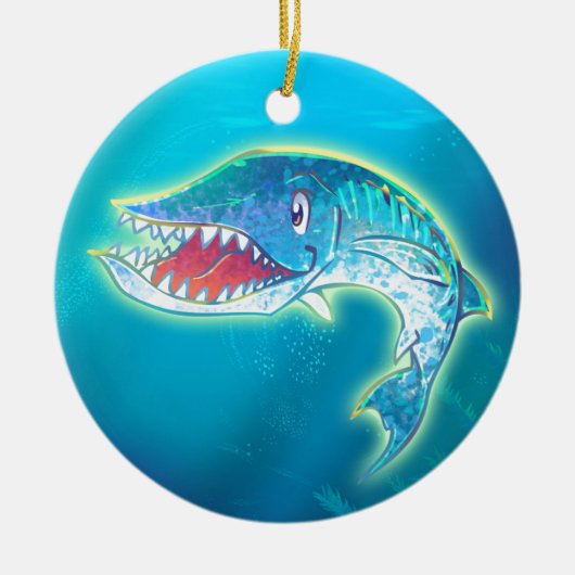 Niedlicher Barracuda Keramikornament (Vorne)