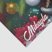 Niedlicher Bartdrache und Weihnachtsmannmütze Seidenpapier (Detail)