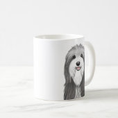 Niedlicher Bartkarikaturenhund Kaffeetasse (VorderseiteRechts)