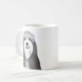 Niedlicher Bartkarikaturenhund Kaffeetasse (Vorderseite Links)