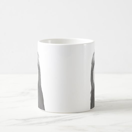 Niedlicher Bartkarikaturenhund Kaffeetasse (Mittel)