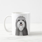 Niedlicher Bartkarikaturenhund Kaffeetasse (Links)