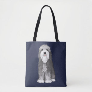 Niedlicher Bartkarikaturenhund Tasche