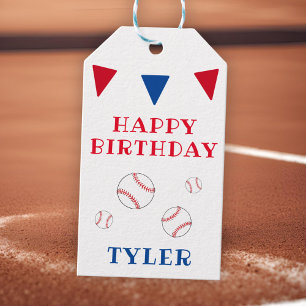 Niedlicher Baseball Bunt Flags Junge Geburtstag Geschenkanhänger