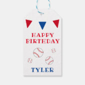 Niedlicher Baseball Bunt Flags Junge Geburtstag Geschenkanhänger (Rückseite)
