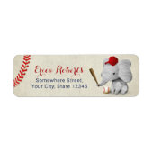 Niedlicher Baseball Elephant Boy Vintag (Vorne)