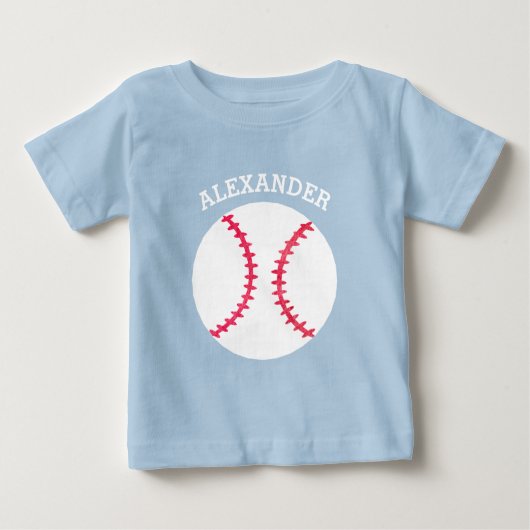 Niedlicher Baseballsoftball-personalisierter Baby T-shirt (Vorderseite)