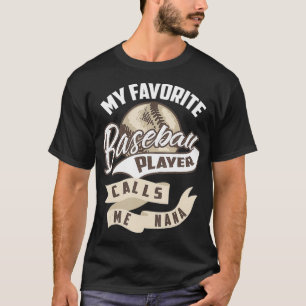 Niedlicher Baseballspieler ruft mich Nana Gif an T-Shirt