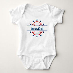 Niedlicher Baseballsport addiert Baby Strampler