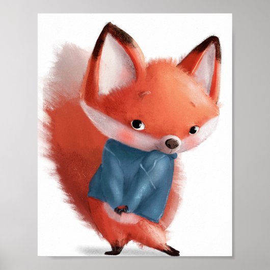 Niedlicher, bashful Fox | Fox Wall Print Poster (Vorne)