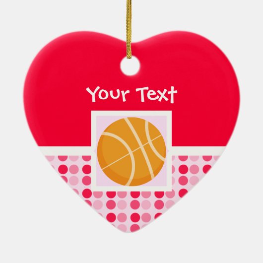 Niedlicher Basketball Keramikornament (Hinten)