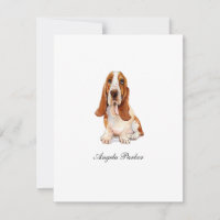 Niedlicher Basset Hound Aquarellfarben Flat Danke 