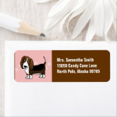 Niedlicher Basset Hound Cartoon - braun weiß und s (Insitu)