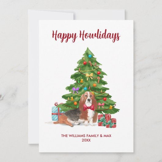 Niedlicher Basset Hound Hund Weihnachten (Vorderseite)